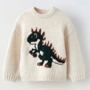 ZARA TODDLER Cream Dinosaur Sweater